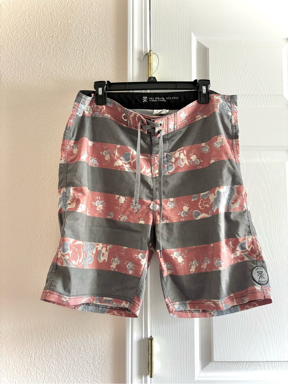 ROARK Board Shorts Mens Multicolor Floral Striped Swim Trunks Size 36